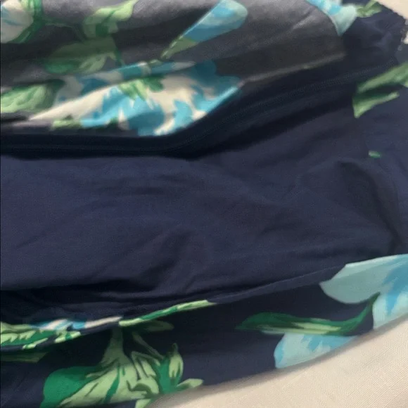 Talbots Navy Piper Pleated Midi Skirt SZ 20W Plus Size A Line full skirt floral - Picture 11 of 11